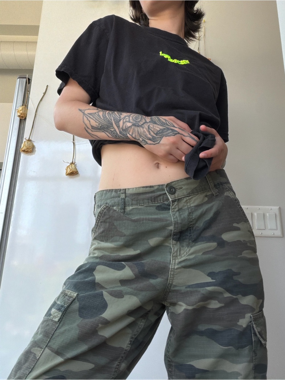 Black Tee with Neon Space Logo